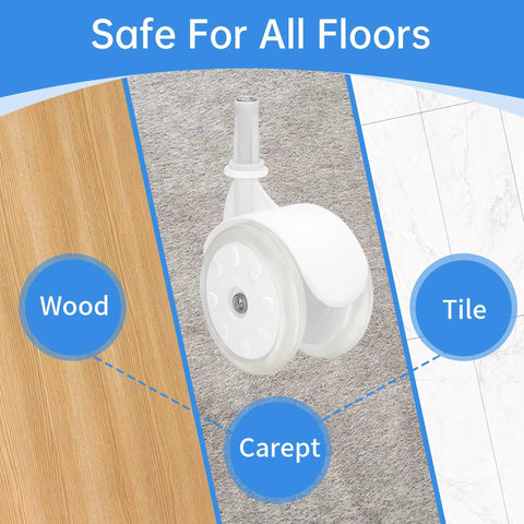 4 Pcs Replacement Walker Wheels For Baby Walkers Rollators And Strollers Universal Compatibility With Most Walkers And Aids on wood, carpet, tile floors