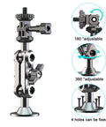 Universal Wall Mount Bracket With Adjustable Metal Arm For Action Cameras And Smartphones, Heavy Duty Construction, Dual Ball Head