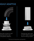 Universal Window Duct Kit For 4 Inch And 6 Inch Inline Fans With Adjustable Rails Fits Windows For Exhaust And Intake Perfect For Homes Grow Tents Grow Rooms Air Conditioners And Dryers By AC Infinity showing duct connection adapters.