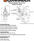 Diagram of One Half Inch NPT Top Inlet Unloader Pilot Check Valve All In One With 36 Inch Throttle Control Cable