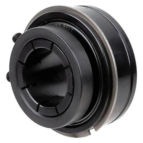 Unmounted Replacement Ball Bearing for ER20SK 1 1/4 Inch Link Belt Industrial Grade Sealed Bearing with Interchangeable Dimensions Rexnord Link Belt Compatible for Heavy Duty Machinery Top Notch Performance, black, front view.