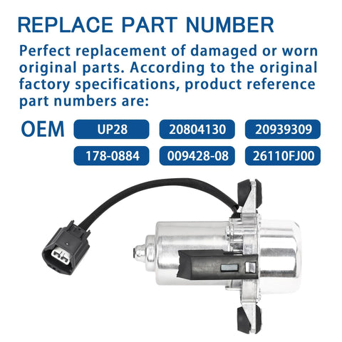 Electric Vacuum Pump For Jeep Wrangler JK JKU 2012 2018 And Volvo GM Buick Cadillac Vehicles UP28 Replacement shown with part numbers