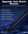 Four Piece Front And Rear Shocks Absorbers Kit For Chevy Avalanche 1500 Suburban 1500 Tahoe Yukon And GMC Yukon XL 1500 2002 2003 2004 2005 2006 Fits 344381 344384 Auto Shocks Set close-up view with feature list