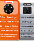 Comparison of upgraded Self Adhesive Mini Caster Wheels with 5 ball bearings versus old model with 1 ball bearing.