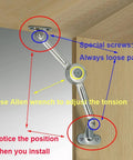 Close-up of 2 Packs [Upgraded] Qrity Cabinet Cupborad Furniture Door Lift Stay Support Hinge Damper installation with tension adjustment.