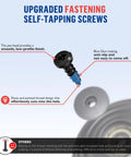 Upgraded fastening self-tapping screws with blue glue coating, pan head, pointed thread, enhancing durability and installation ease.