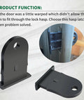 Upgraded Plastic Hasp Latch For Outdoor Resin Shed Replacement Compatible With Cottage Doors And Resin Lock Substitutes shown with installation example
