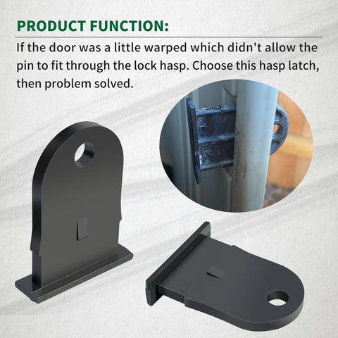 Upgraded Plastic Hasp Latch For Outdoor Resin Shed Replacement Compatible With Cottage Doors And Resin Lock Substitutes shown with installation example