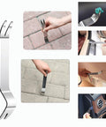Five piece upholstery staple remover and nail puller kit provides versatile, durable tools for removing staples and nails.