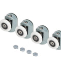 Upper Shower Door Rollers Set of 4 Single Wheel Runners for Sliding Glass Doors Designed for 5mm and 6mm Glass