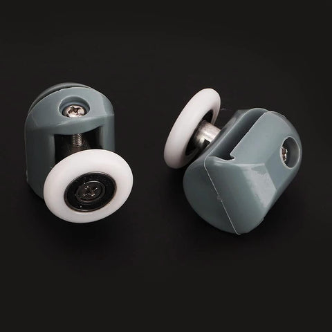 Upper Shower Door Rollers Set of 4 Single Wheel Runners for Sliding Glass Doors Designed for 5mm and 6mm Glass with Stainless Steel Nylon