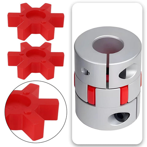 Urethane Jaw Coupling Insert L110 Two Pack For Lovejoy Style L-Jaw Couplings Red with center spider, high torque tolerance