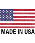 United States flag above text reading Made in USA on a white background.