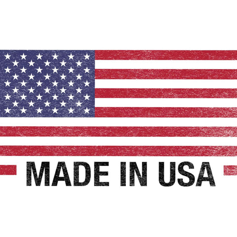 American flag with 'Made in USA' text underneath, representing the country of origin for 100 Percent Heat Resistant RTV Silicone Sealant, Red, 10 Ounces.