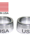 Premium Engraved 6061 Billet Intermediate Shaft Bushings for Dodge Ram 2003 to 2019 USA-made, close-up view with USA engraving.