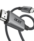 USB C to HDMI Cable 4K 60Hz Thunderbolt Compatible Braided Video Cable close-up view showing USB-C and HDMI connectors