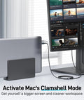 USB C to HDMI Cable 4K 60Hz Thunderbolt Compatible Braided Video Cable connecting laptop to monitor for clamshell mode