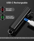 Rechargeable EDC Flashlight With USB C Port, 360 Lumen Mini Keychain Light, Three Modes, charging with USB cable