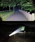 Rechargeable USB LED Flashlight With 2000 Lumens Zoomable Beam for wide flood and focused spotlight, lighting outdoor path
