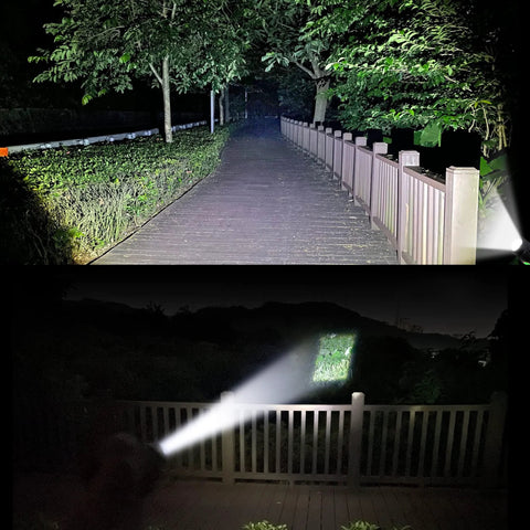 Rechargeable USB LED Flashlight With 2000 Lumens Zoomable Beam for wide flood and focused spotlight, lighting outdoor path