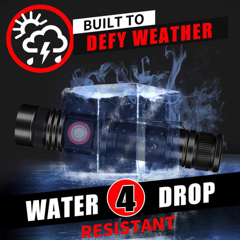 Rechargeable USB LED Flashlight With 2000 Lumens Zoomable Beam For Wide Flood And Focused Spotlight Water Resistant Handheld Light