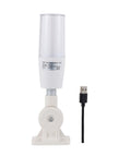 Front view of 7 Color USB LED Tower Signal Light With Buzzer For Industrial Alerts, 5V DC, ABS Body, PC Lens, IP53 Rated, Plug And Play.