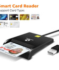 CAC Card Reader Military, Smart Card Reader DOD Military USB Common Access CAC connected with smart card inserted