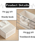 3 Pcs Utensil Drying Rack Universal Cup Silverware Utensil Drying Holder Basket for Home Kitchen, white basket details