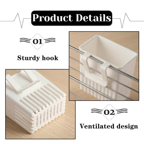 3 Pcs Utensil Drying Rack Universal Cup Silverware Utensil Drying Holder Basket for Home Kitchen, white basket details