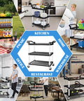 Heavy Duty 510 Lb Capacity Utility Cart With Locking Wheels AQNIEGEP 3 Tier Mobile Kitchen Cart showcased in various settings