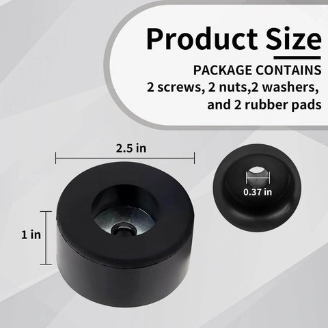 Dimensions and components of 1-pack utility cart heavy duty parts, showing screws, nuts, washers, and rubber pads for assembly.