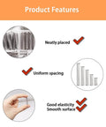 Image displaying features of springs: neatly placed, uniform spacing, good elasticity, and smooth surface with a hand holding a spring.