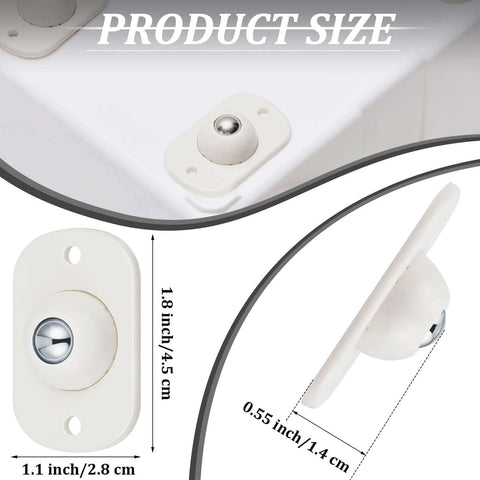 Product dimensions of swivel wheel components for 8-Pack Utility Cart Hardwood Frame Swivel Wheels Built for Moving Boxes, Appliances, and Heavy Cargo.