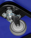 Close-up of rolling wheel on Heavy Duty Commercial Utility Cart Workhorse With 16 Bushel Capacity And 1000 Pound Load Capacity Steel Base And Poly Box