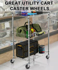Utility cart on Heavy Duty 4 Inch Thermoplastic Rubber Caster Wheels Set Of 4 With 1/2-Inch-13 X 1-1/2 Inch Threaded Stem