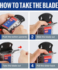 Step-by-step usage instructions for SK5 Steel Utility Knife Blades 100 Pack With Dispenser For Standard And Fixed Knives