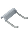 Close-up of grey utility hook for 96 Inch Wide Wall Mounted Utility Storage Rack with bike and regular hooks for garage organization.