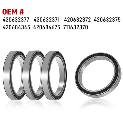 Three metal bearings from Two Pack One Way Clutch Bearing Kit Fits Multiple UTV Models Including Commander Renegade Outlander 330 400 450 570 650 850 1000 Maverick Max 1000R Defender HD5 And 500 570 650 800 800R Variants