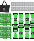 All In One UTV Wheel Chock Tie Down Kit By Towmax With 4500Lb Break Strength 4 Pack 2x8 Ft E Track Ratchet Straps visible