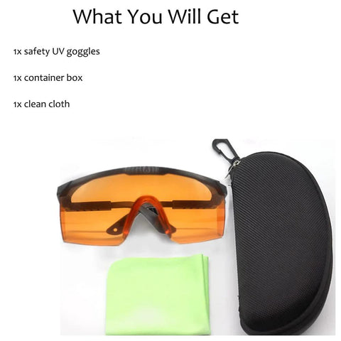 UVC 400 Blue Light Blocking Safety Glasses ANSI Z87 Protective Eyewear with case and cloth