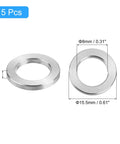 5 Pcs M8 Titanium Flat Washer with dimensions for uxcell 5 Pcs M8 Titanium Flat Washer Metric Flat Washer for Screw Bolt Nut Motor Maintenance Silver.