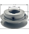 V Belt Pulley 1 Inch Bore 2.5 Inch OD Single Groove Cast Iron Sheave For A 3L 4L V Belts With 1/4 X 1/8 Keyseat