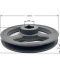 AK61-1 Saelno 1 Inch Bore V Belt Pulley 5.95 Inch OD Cast Iron with dimensions visible