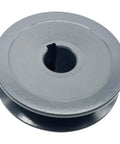Top view of V Belt Pulley 2.5 Inch Outer Diameter Five Eighths Inch Fixed Bore 1 Groove Cast Iron for compressors and motors.