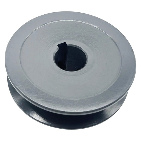 Top view of V Belt Pulley 2.5 Inch Outer Diameter Five Eighths Inch Fixed Bore 1 Groove Cast Iron for compressors and motors.