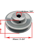 Single Groove V Belt Pulley Three Point Seven Five Inch Outside Diameter Grey Cast Iron Fixed Bore For Five Eighth Inch Shaft