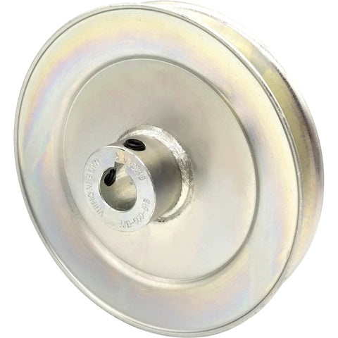V Belt Pulley Five Eighth Inch Bore Five Inch Outside Diameter Heavy Duty Steel Construction for Lawn Garden Farm Equipment