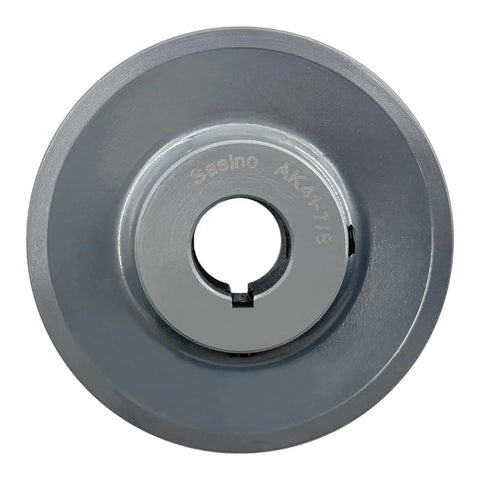 Top view of 7/8 Inch Bore V Belt Pulley With 3.95 Inch Outside Diameter One Groove Cast Iron Sheave For A AX 3L 4L V Belts AK4178 Pulley.