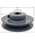 V Belt Pulley Three Inch Outer Diameter With Five Eighths Inch Bore Cast Iron Motor Pulley showing dimensional specifications
