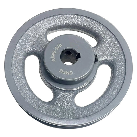 V Belt Pulley 4.75 Inch Outer Diameter With Five Eighth Inch Fixed Bore Cast Iron AK Single Groove For A 3L And 4L V Belts